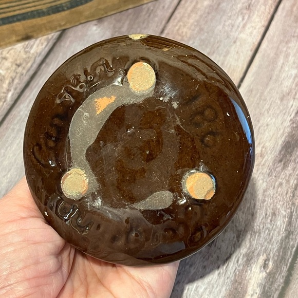 🤎EVANGELINE – Vintage Ceramic Candle Holder Brown & Cream – Canada 186 - Picture 7 of 9